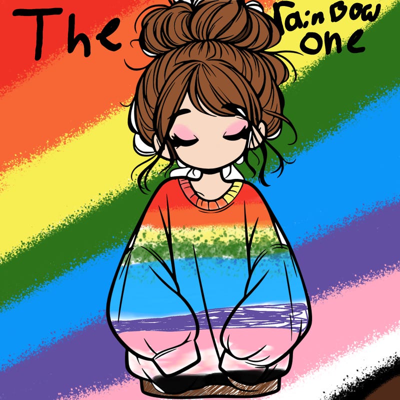 girl with baggy sweatshirt and messy bun