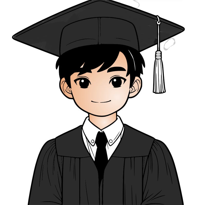 asian person graduating from school realistic