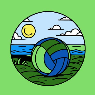 volleyball on a beach