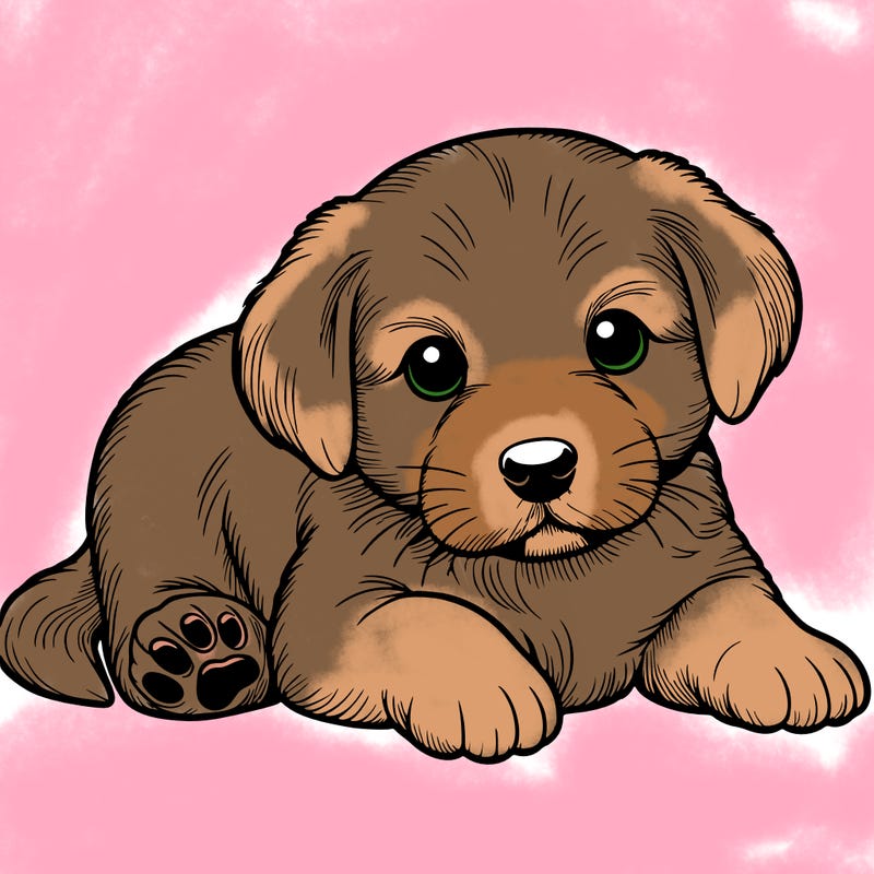 a cute realistic puppy