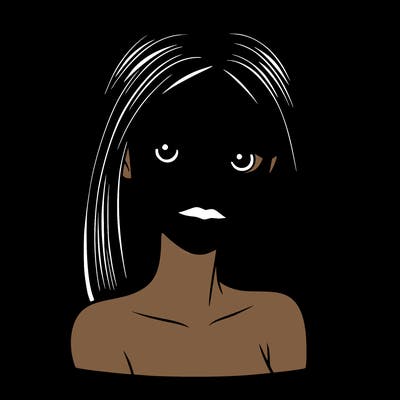 beautiful black woman with straight hair