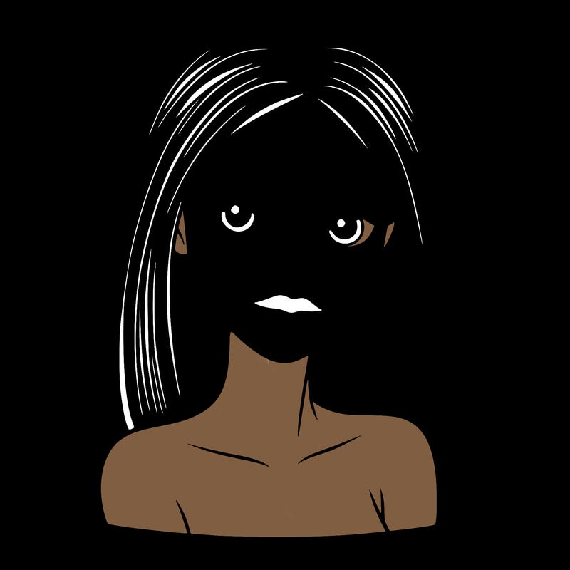 beautiful black woman with straight hair