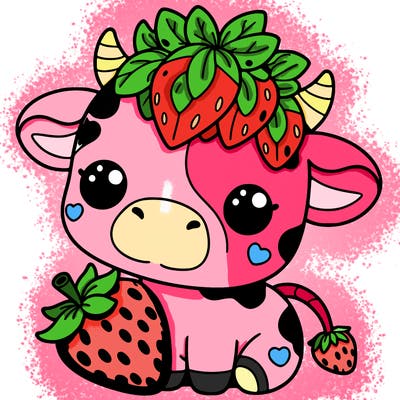 cute strawberry cow