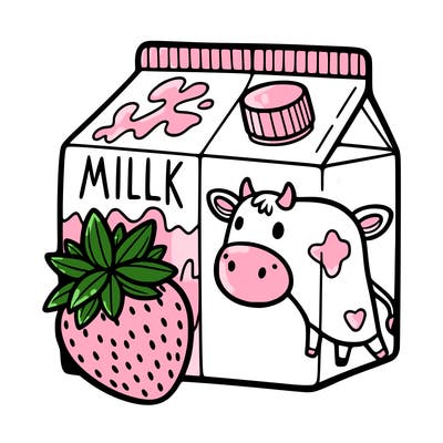 strawberry cow milk carton