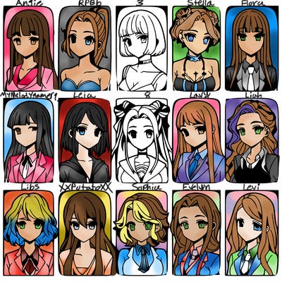 girls that look diffrent anime