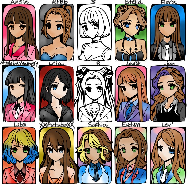 girls that look diffrent anime