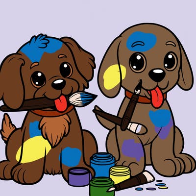 dogs from paint