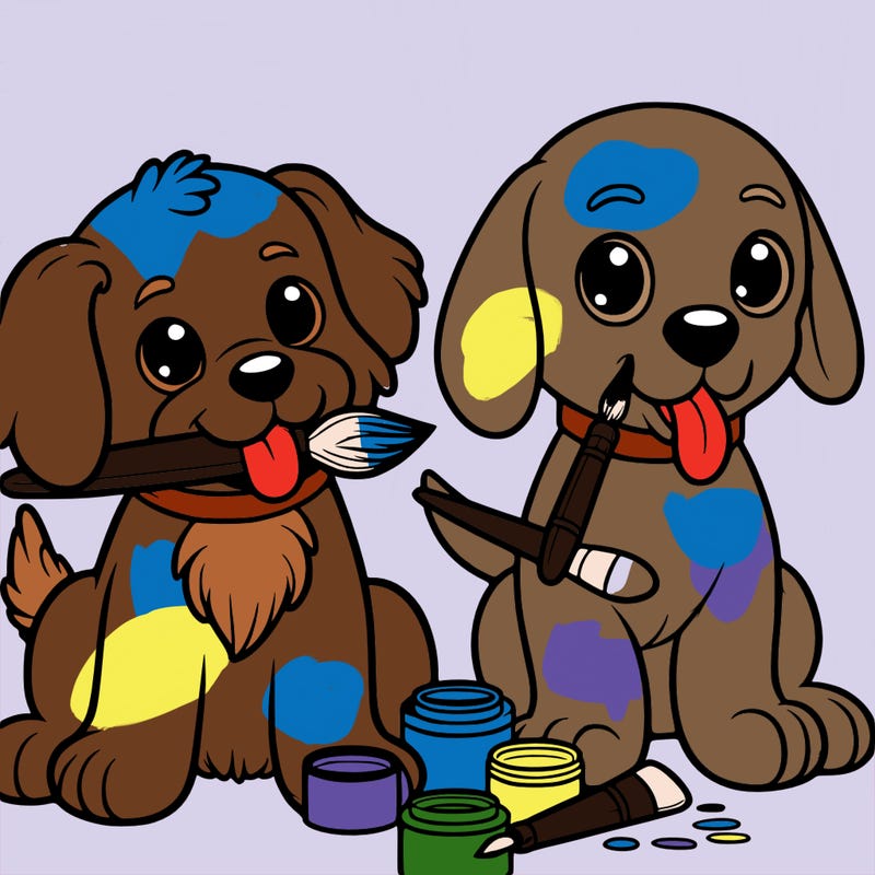 dogs from paint