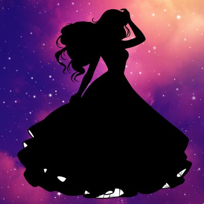 realistic woman with dress flowing in the wind