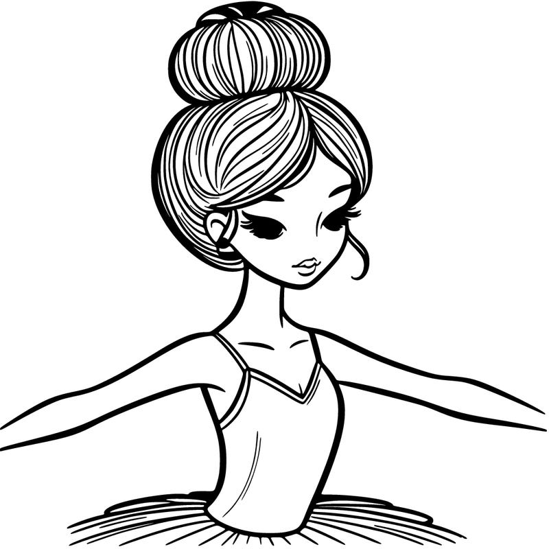 ballet dancer with high hair bun