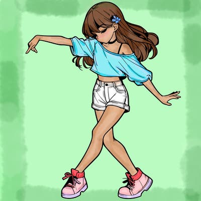 realistic girl danceing