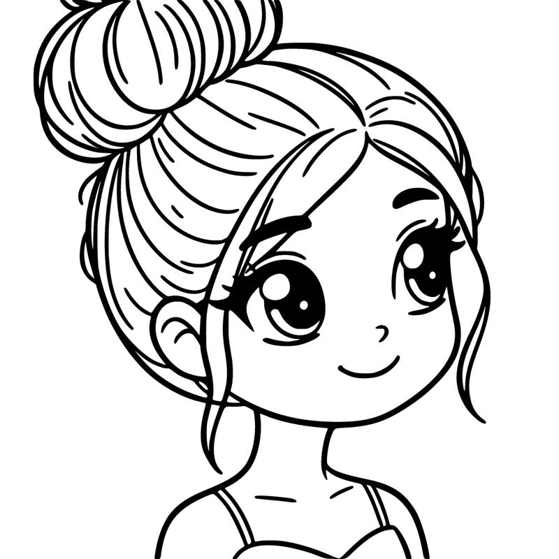 really pretty girl with a bun in her hair