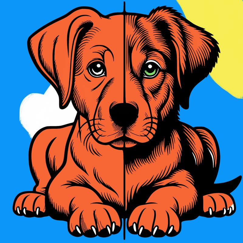 realistic dog split picture