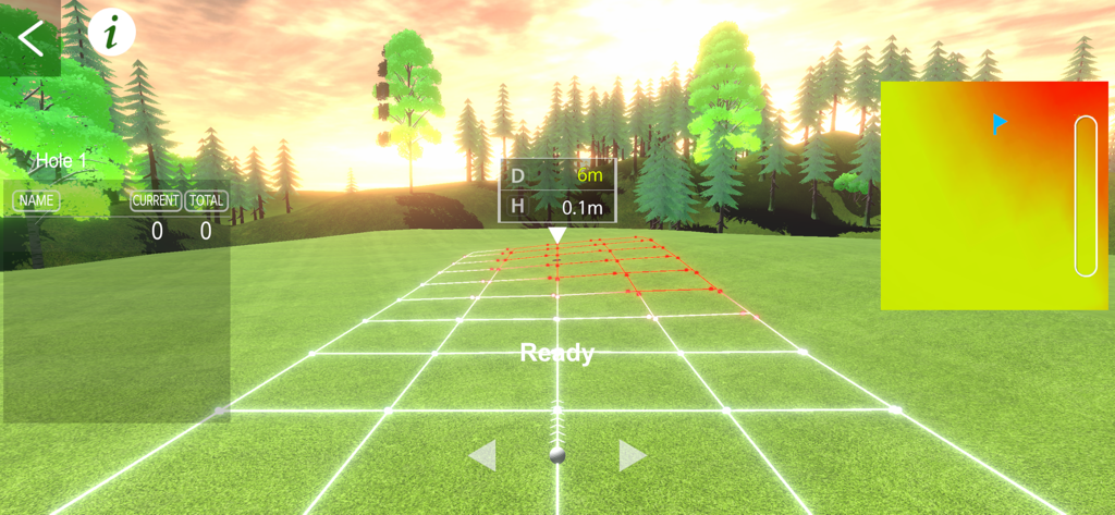 InBirdie Game virtual 3D putting green with performance data overlays