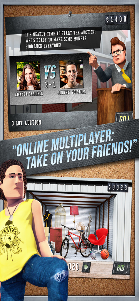 Auction Wars : Storage King - 友人とのストレージロッカー入札を特徴とする、オークションウォーズ ストレージキングのオンラインマルチプレイヤーモード。