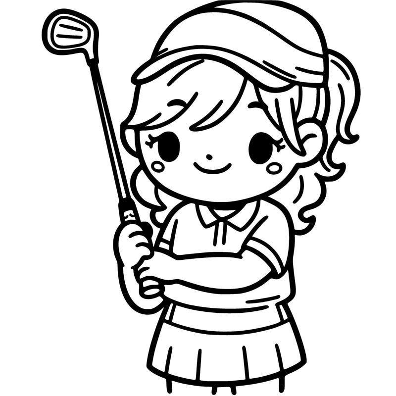 girl holding a golf club