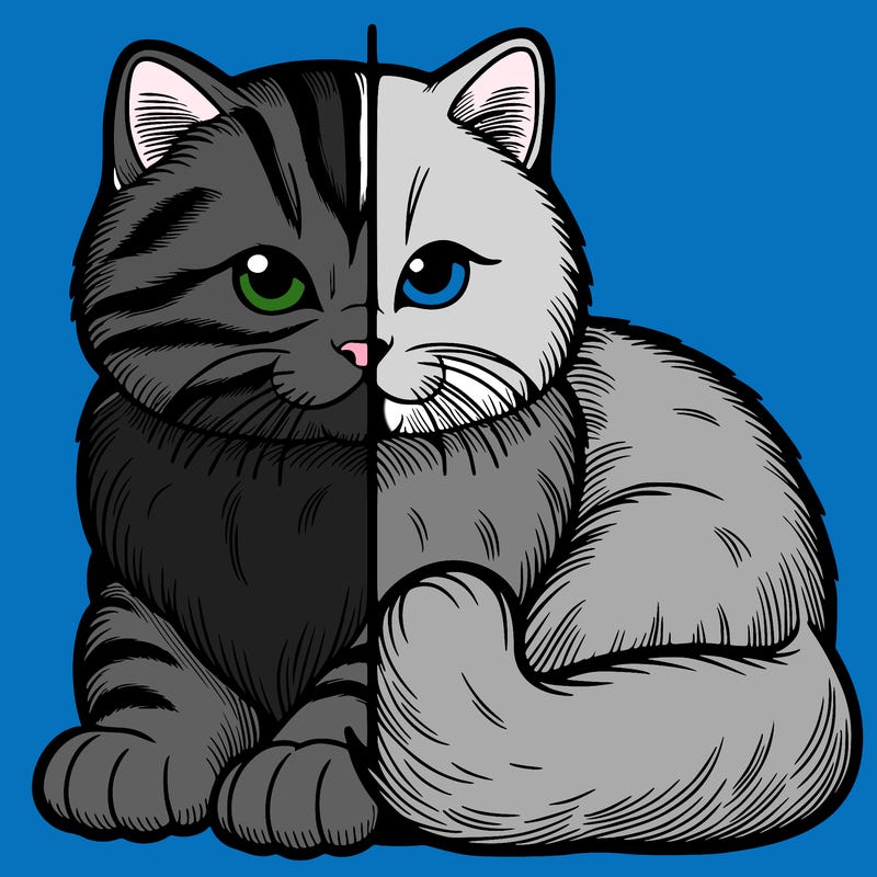 realistic split cat