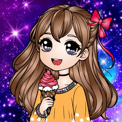 girl with ice cream realistic