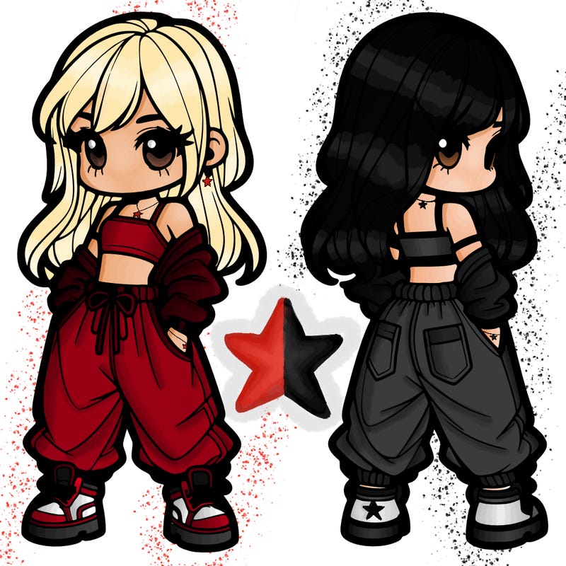 girl in crop top and baggy pants