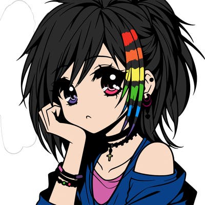 manga girl emo