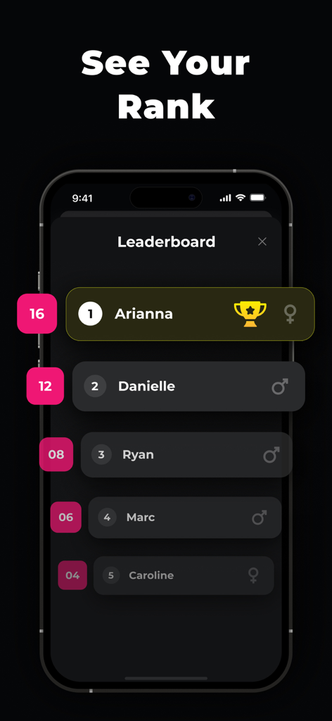 Dirty Truth or Dare Adult Game - Pantalla del marcador mostrando las clasificaciones y puntuaciones de los jugadores en el juego Dirty Truth or Dare