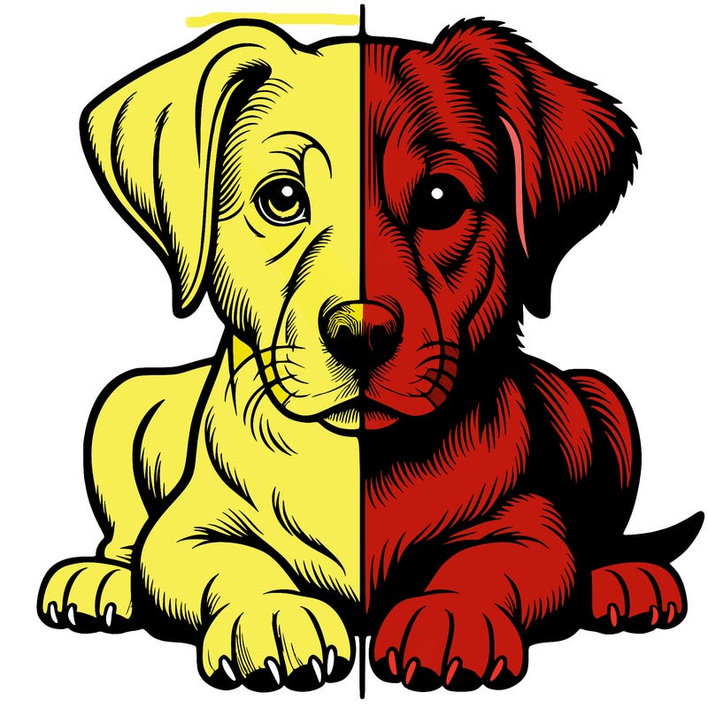 realistic dog split picture