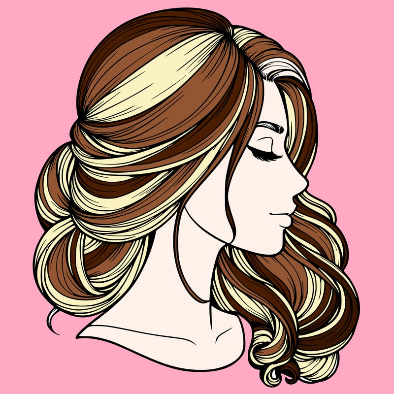 realistic woman's head & hair
