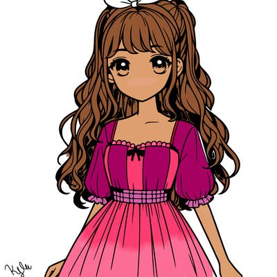 realistic girl with dress