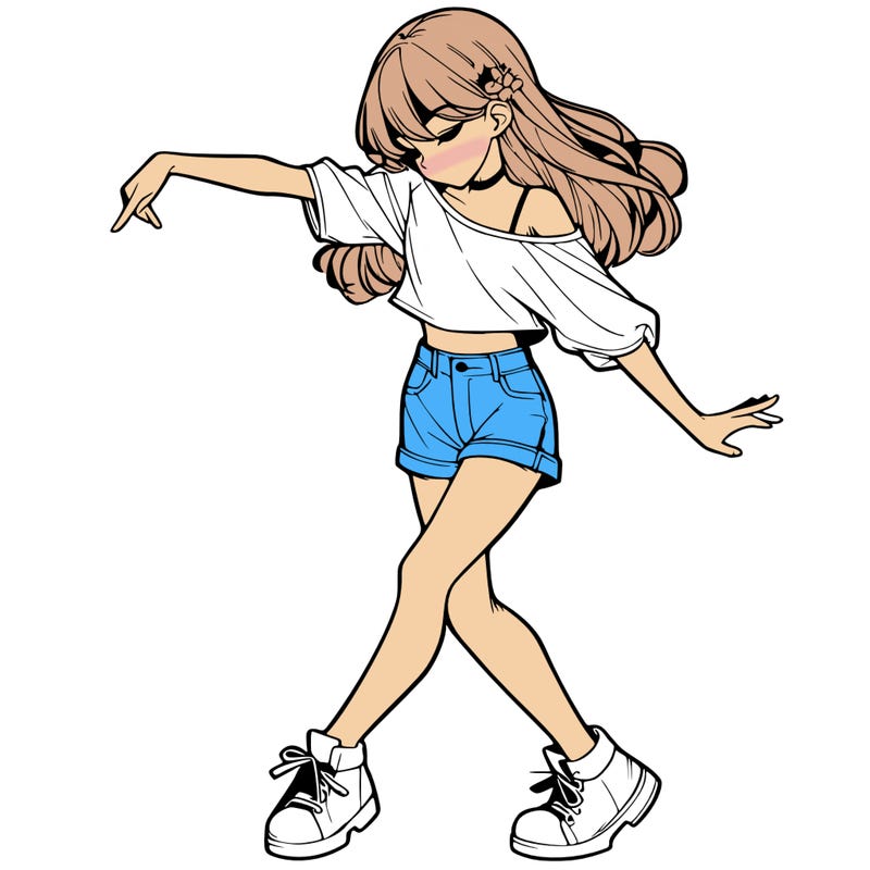 realistic girl danceing