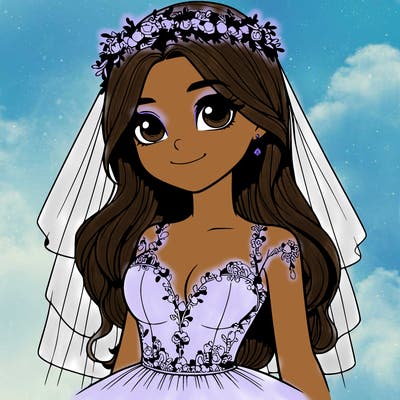 realistic girl in a wedding dress
