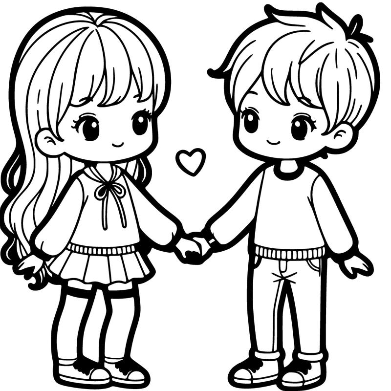 girl and boy holding hands