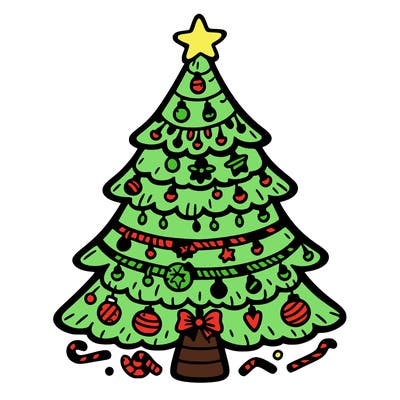 christmas tree with lots of details