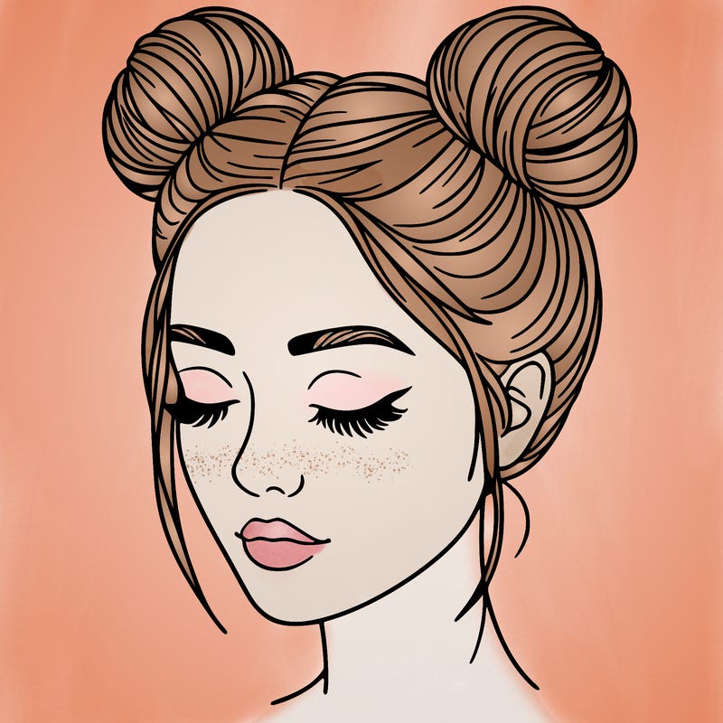 woman with hair buns