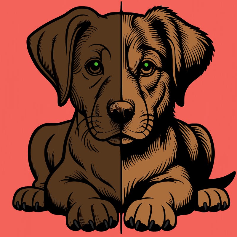 realistic dog split picture