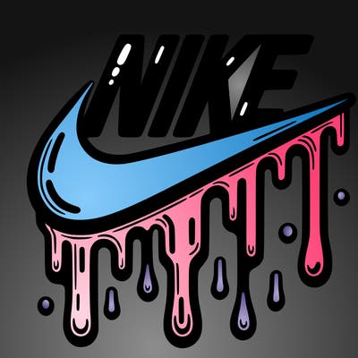 dripping nike logo