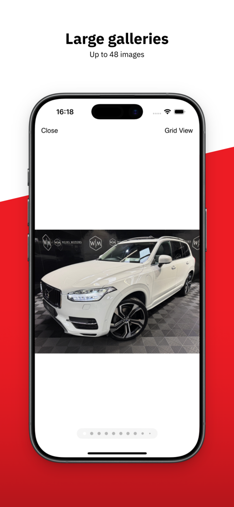 CarsIreland mobile app showing a large photo gallery for a car listing