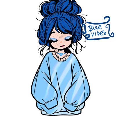 girl with baggy sweatshirt and messy bun