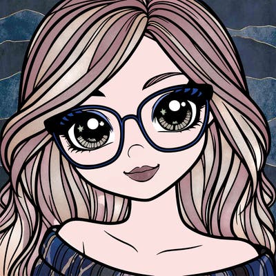 girl with beautiful eyes, hair, and glasses