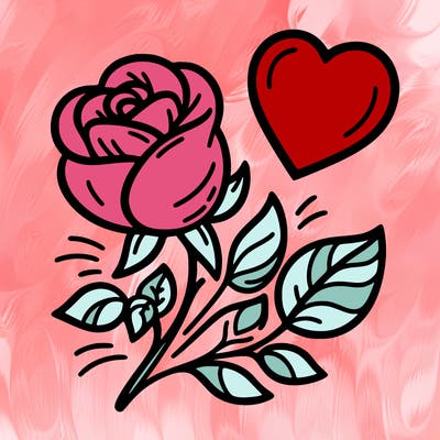 rose and heart