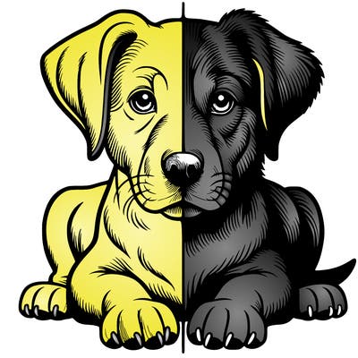 realistic dog split picture