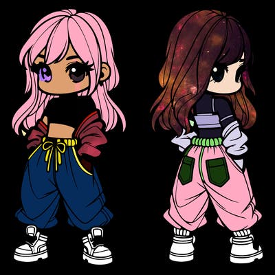 girl in crop top and baggy pants