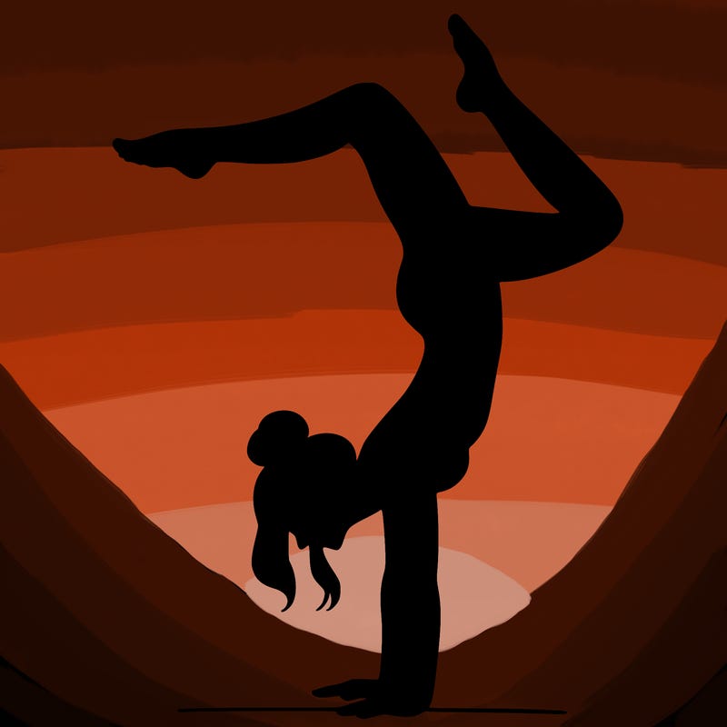a woman doing a handstand