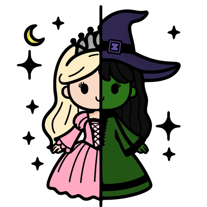 split princess and witch
