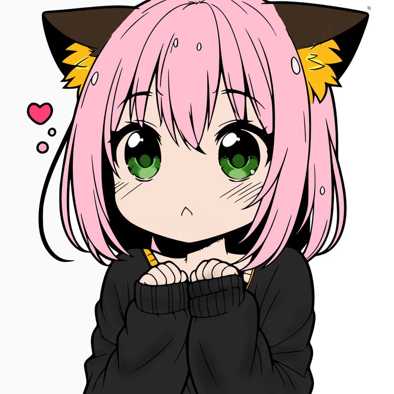 shy anime catgirl
