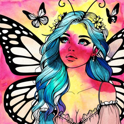 butterfly fairy realistic girl