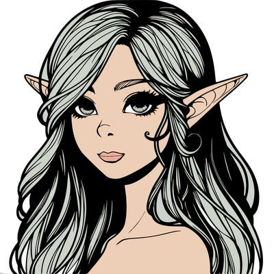 elf girl realistic dark fantasy