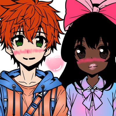 an anime boy and girl
