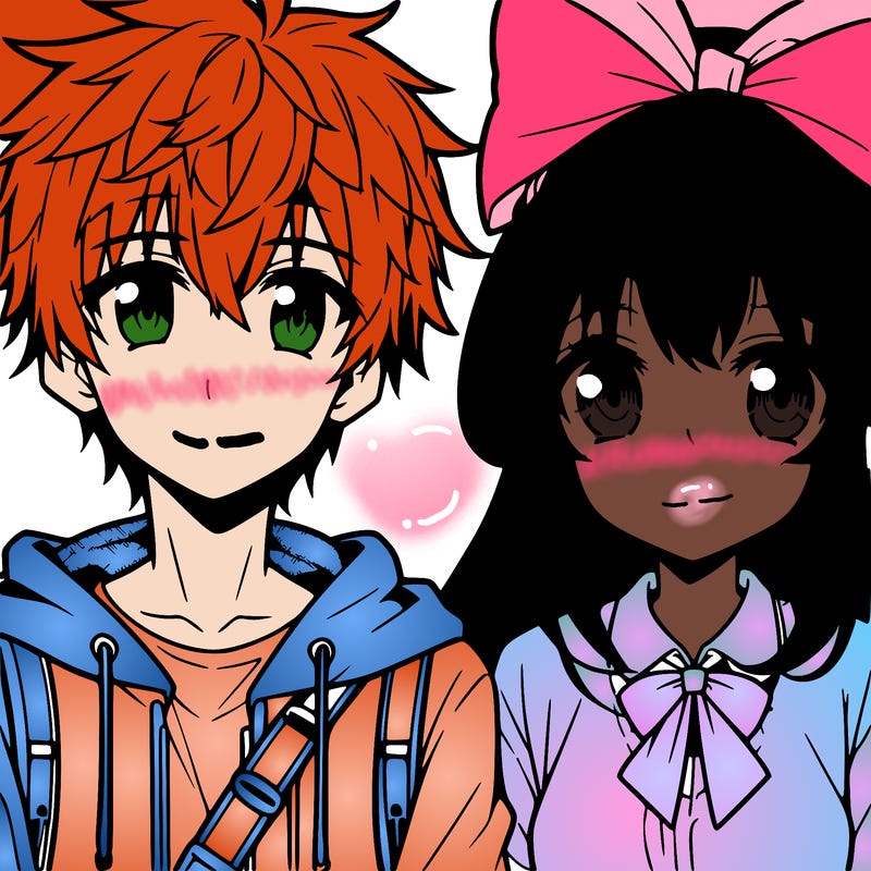 an anime boy and girl