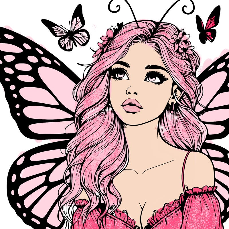 butterfly fairy realistic girl