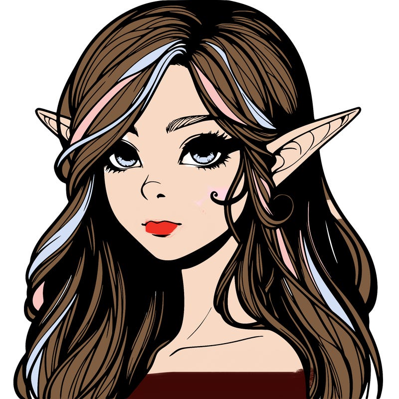 elf girl realistic dark fantasy